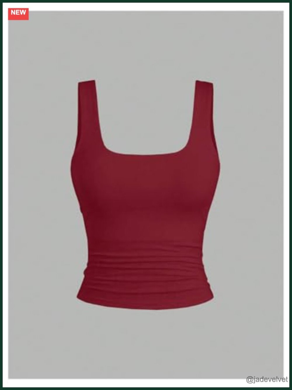 Double Lined 3 Piece Crop Tank Top Sets Sleeveless Square Neck Ruched Tee Shirt - Picture 3 of 5